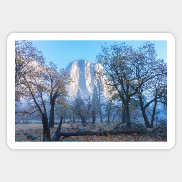 El Capitan Fog Sticker by jvnimages